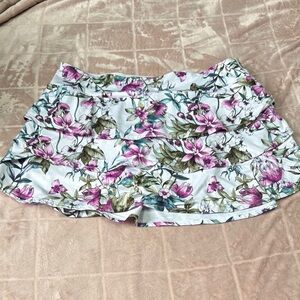 Ideology Pink and Green Skort with Ruffled Overlay